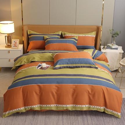 91家纺网 家纺一手货源 找家纺 总-2024新款典雅系多规格活性全棉磨毛四件套纯棉磨毛四件套床单床笠款