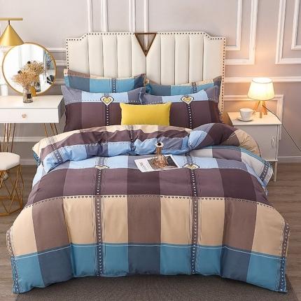 91家纺网 家纺一手货源 找家纺 总-2024新款典雅系多规格活性全棉磨毛四件套纯棉磨毛四件套床单床笠款