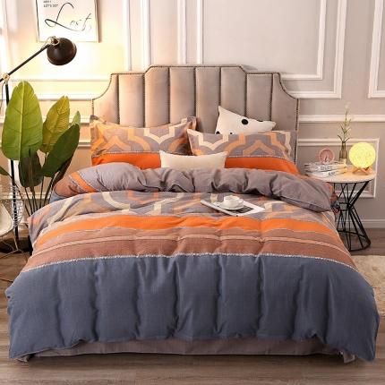 91家纺网 家纺一手货源 找家纺 总-2024新款典雅系多规格活性全棉磨毛四件套纯棉磨毛四件套床单床笠款