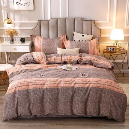 91家纺网 家纺一手货源 找家纺 总-2024新款典雅系多规格活性全棉磨毛四件套纯棉磨毛四件套床单床笠款