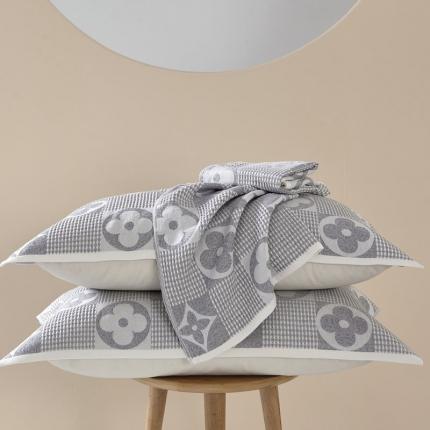 91家纺网 家纺一手货源 找家纺 （总）朴尔 2023新款全棉纱布蜂窝结构系列枕巾系列52x78cm/对