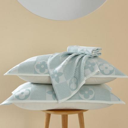 91家纺网 家纺一手货源 找家纺 （总）朴尔 2023新款全棉纱布蜂窝结构系列枕巾系列52x78cm/对