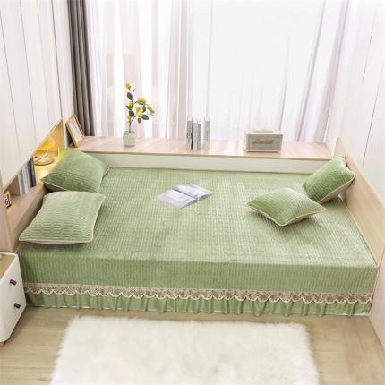 91家纺网 家纺一手货源 找家纺 美优兰 2025秋冬新款牛奶绒榻榻米垫床盖（可定制） 翠微