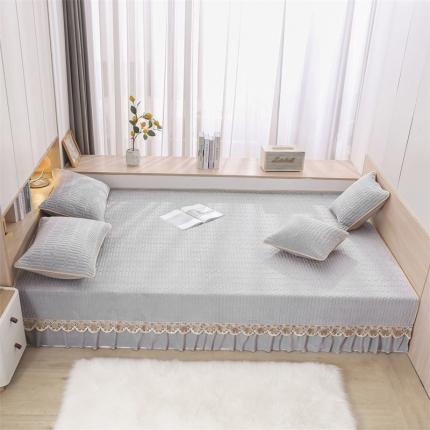 91家纺网 家纺一手货源 找家纺 美优兰 2025秋冬新款牛奶绒榻榻米垫床盖（可定制） 素沫