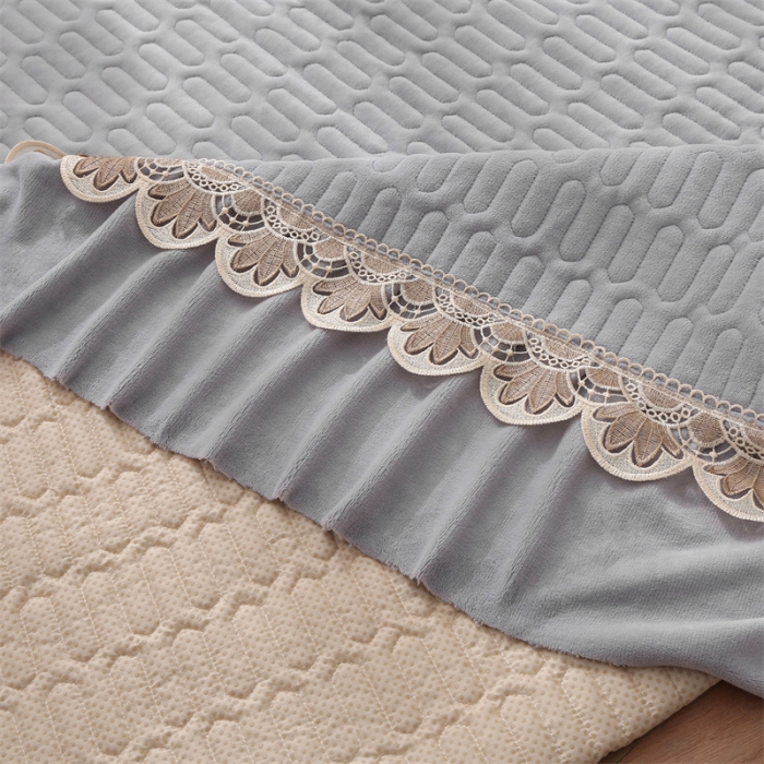 91家纺网 家纺一手货源 找家纺 美优兰 2025秋冬新款牛奶绒榻榻米垫床盖（可定制） 素沫