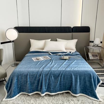 小米笠 2023新款立体剪花牛奶绒毯 星海蓝