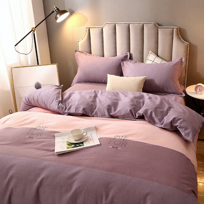 91家纺网 家纺一手货源 找家纺 晶缦 2023新款典雅系全棉活性磨毛四件套 缤纷-粉