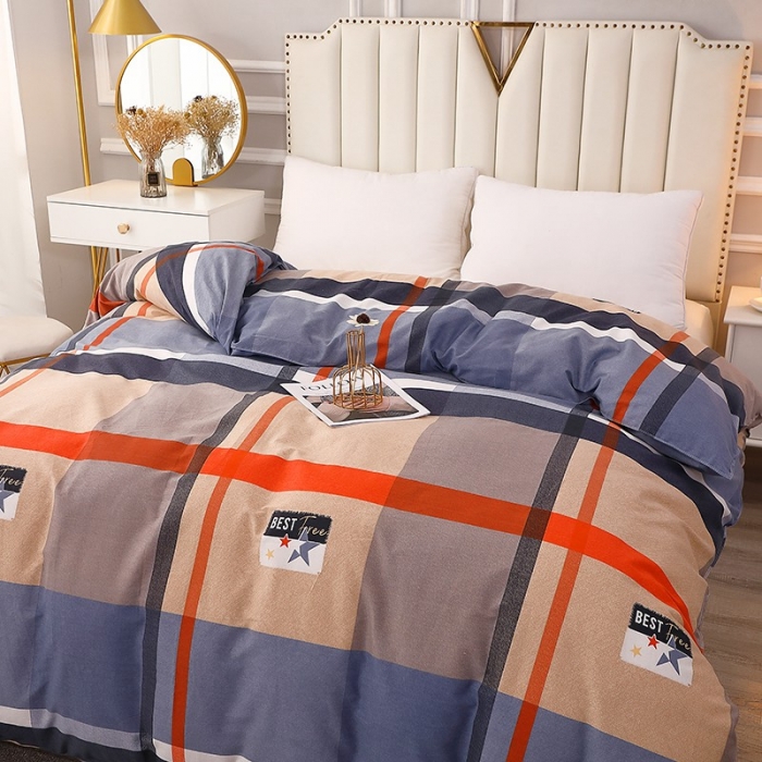 91家纺网 家纺一手货源 找家纺 晶缦 2023新款典雅系全棉活性磨毛四件套 铂金时代灰