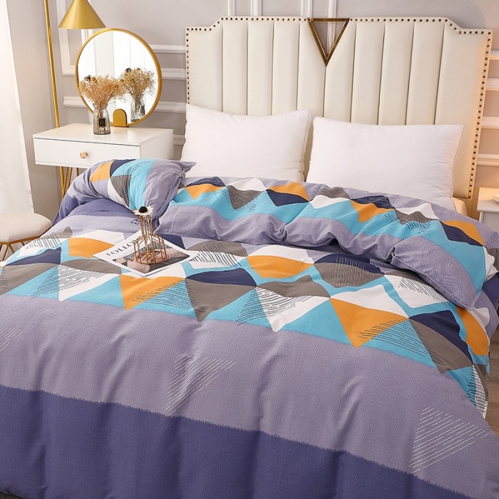 91家纺网 家纺一手货源 找家纺 晶缦 2023新款典雅系全棉活性磨毛四件套 创意空间灰