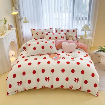 91家纺网 家纺一手货源 找家纺 （总）印季 2024新款加厚印花牛奶绒四件套