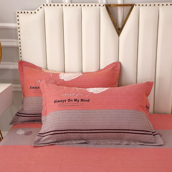 91家纺网 家纺一手货源 找家纺 晶缦 2023新款典雅系全棉活性磨毛四件套 漫步时光豆沙