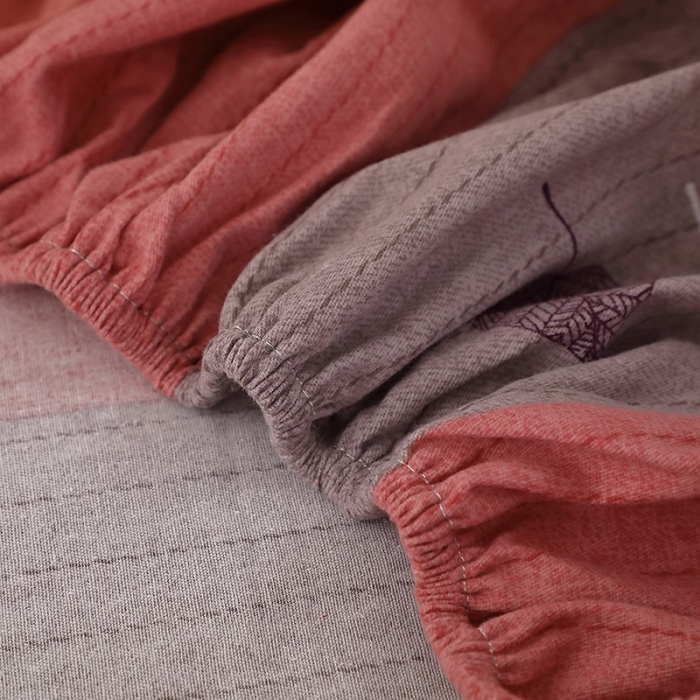 91家纺网 家纺一手货源 找家纺 晶缦 2023新款典雅系全棉活性磨毛四件套 漫步时光豆沙