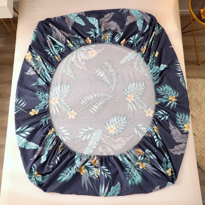 91家纺网 家纺一手货源 找家纺 晶缦 2023新款典雅系全棉活性磨毛四件套 热带罗林