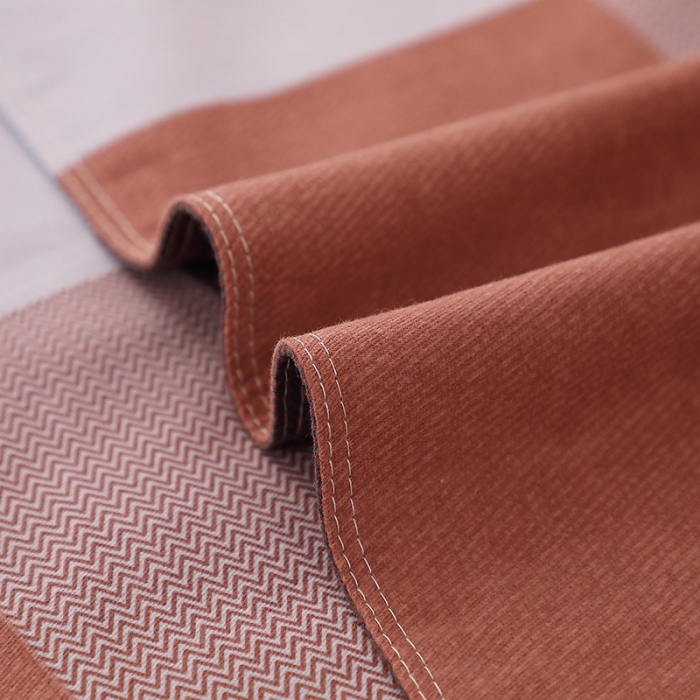 91家纺网 家纺一手货源 找家纺 晶缦 2023新款典雅系全棉活性磨毛四件套 苏格风情桔