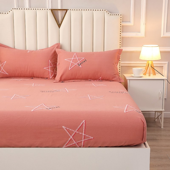 91家纺网 家纺一手货源 找家纺 晶缦 2023新款典雅系全棉活性磨毛四件套 未来之星粉