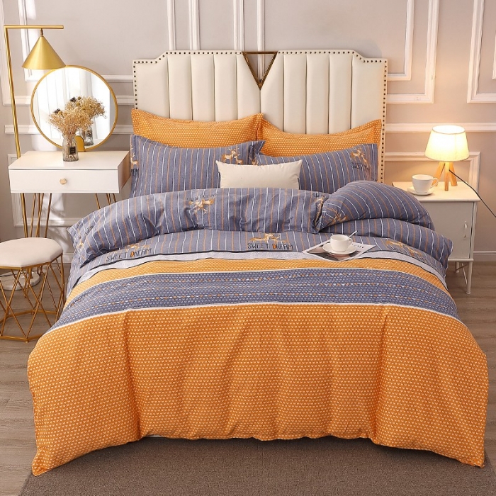 91家纺网 家纺一手货源 找家纺 晶缦 2023新款典雅系全棉活性磨毛四件套 一鹿相伴