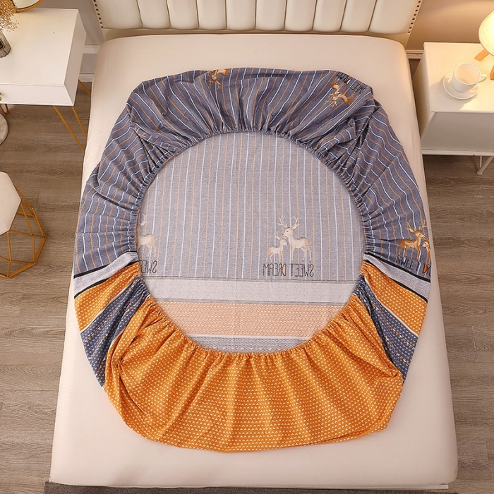 91家纺网 家纺一手货源 找家纺 晶缦 2023新款典雅系全棉活性磨毛四件套 一鹿相伴