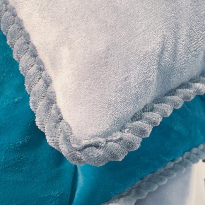 91家纺网 家纺一手货源 找家纺 欧冠 2023新款加厚牛奶绒纯色优雅四件套 优雅-孔雀蓝