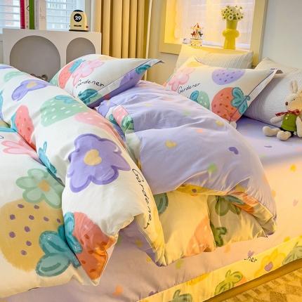 91家纺网 家纺一手货源 找家纺 总乐童家纺 2023新款网红直播爆款吊边＋一字绣工艺款四件套（十二）