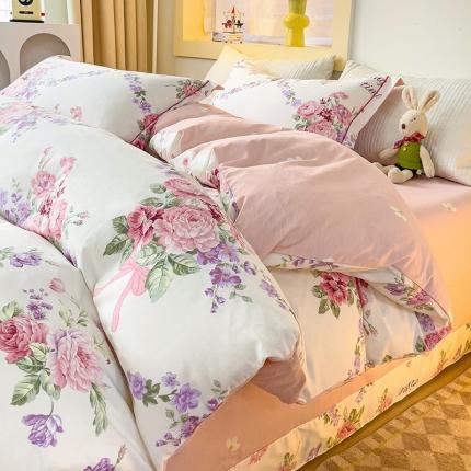 91家纺网 家纺一手货源 找家纺 总乐童家纺 2023新款网红直播爆款吊边＋一字绣工艺款四件套（十二）