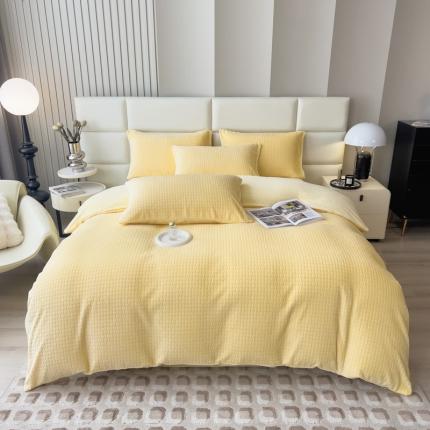 91家纺网 家纺一手货源 找家纺 （总）印季 2024新款立体剪花牛奶绒保暖四件套-十字结