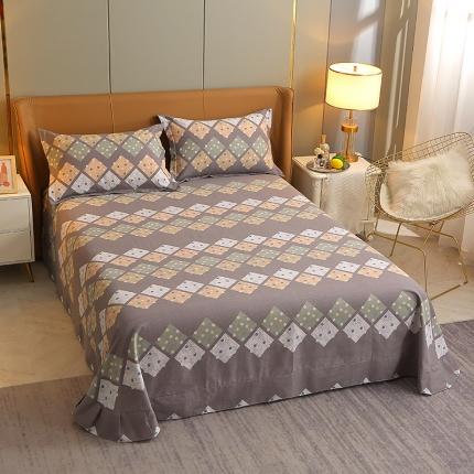 91家纺网 家纺一手货源 找家纺 总-2024新款典雅系多规格全棉活性磨毛单品床单单件纯棉磨毛单床单加厚