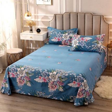 91家纺网 家纺一手货源 找家纺 晶缦家纺  2023新款典雅系全棉活性磨毛多规格单品四件套--床单 夜来香