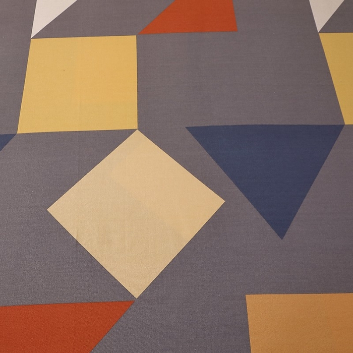 91家纺网 家纺一手货源 找家纺 晶缦家纺  2023新款典雅系全棉活性磨毛多规格单品四件套--床单 几何图形灰