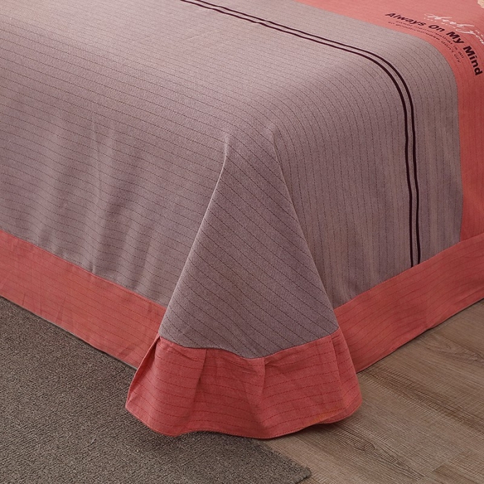 91家纺网 家纺一手货源 找家纺 晶缦家纺  2023新款典雅系全棉活性磨毛多规格单品四件套--床单 漫步时光豆沙