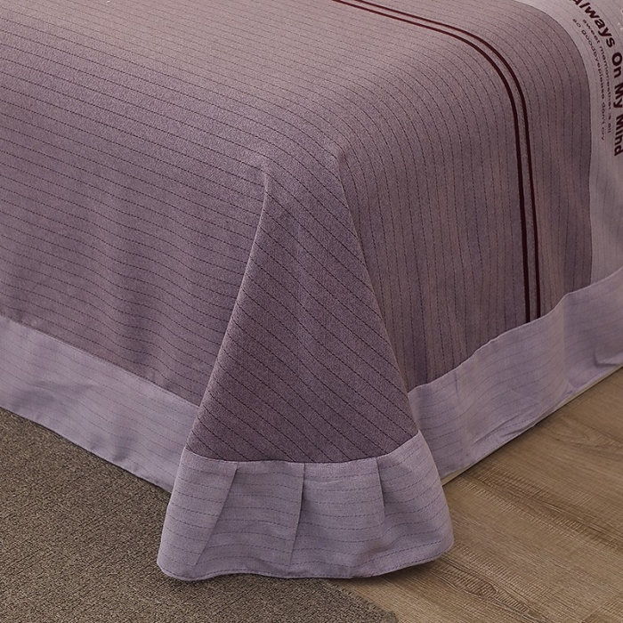 91家纺网 家纺一手货源 找家纺 晶缦家纺  2023新款典雅系全棉活性磨毛多规格单品四件套--床单 漫步时光灰