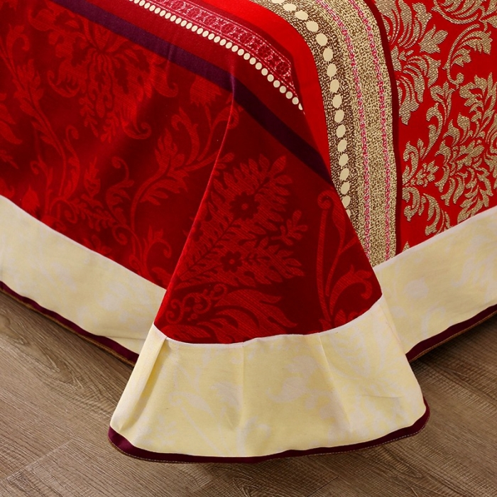 91家纺网 家纺一手货源 找家纺 晶缦家纺  2023新款典雅系全棉活性磨毛多规格单品四件套--床单 唐之韵