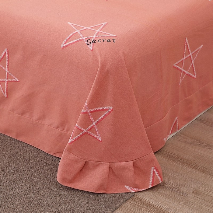 91家纺网 家纺一手货源 找家纺 晶缦家纺  2023新款典雅系全棉活性磨毛多规格单品四件套--床单 未来之星粉