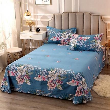 晶缦家纺  2023新款典雅系全棉活性磨毛多规格单品四件套--床单 夜来香