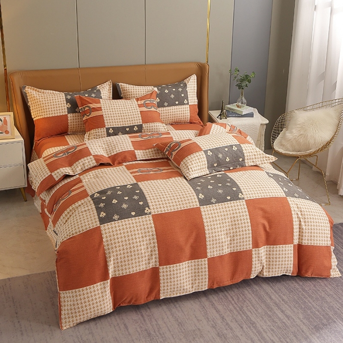 91家纺网 家纺一手货源 找家纺 晶缦 2023新款典雅系全棉活性磨毛多规格单品四件套-被套 千鸟格