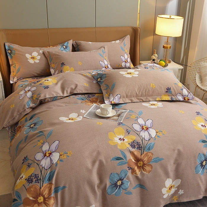 91家纺网 家纺一手货源 找家纺 晶缦 2023新款典雅系全棉活性磨毛多规格单品四件套-被套 唯美满庭