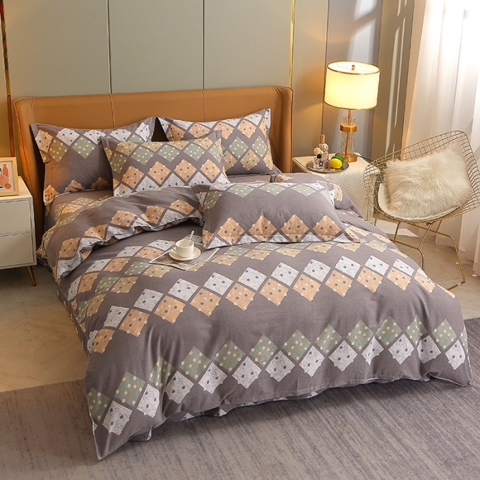 91家纺网 家纺一手货源 找家纺 晶缦 2023新款典雅系全棉活性磨毛多规格单品四件套-被套 寻梦