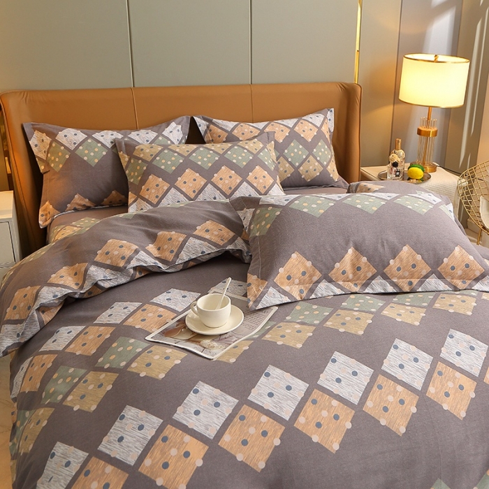 91家纺网 家纺一手货源 找家纺 晶缦 2023新款典雅系全棉活性磨毛多规格单品四件套-被套 寻梦