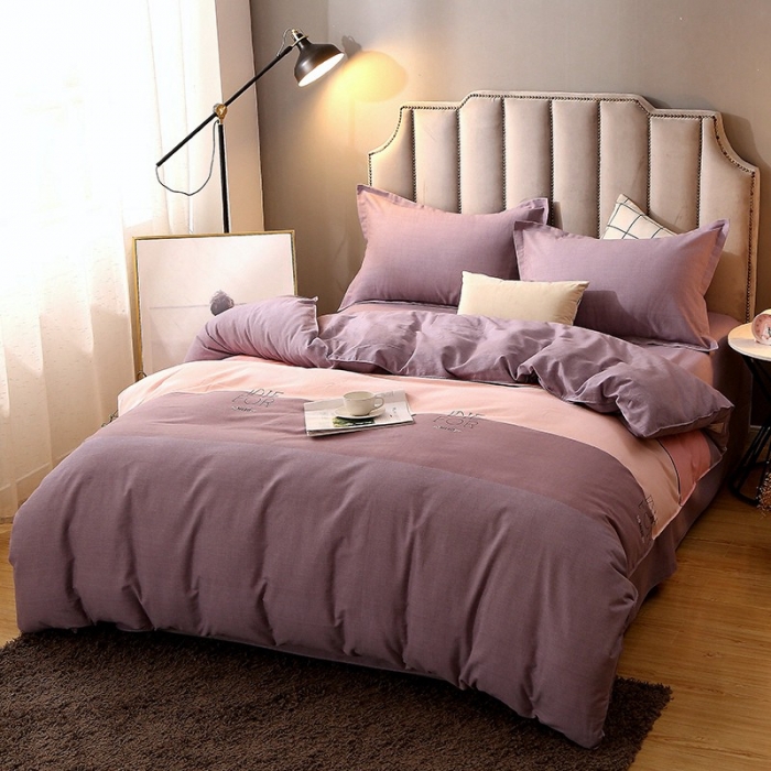 91家纺网 家纺一手货源 找家纺 晶缦 2023新款典雅系全棉活性磨毛多规格单品四件套-被套 缤纷-粉