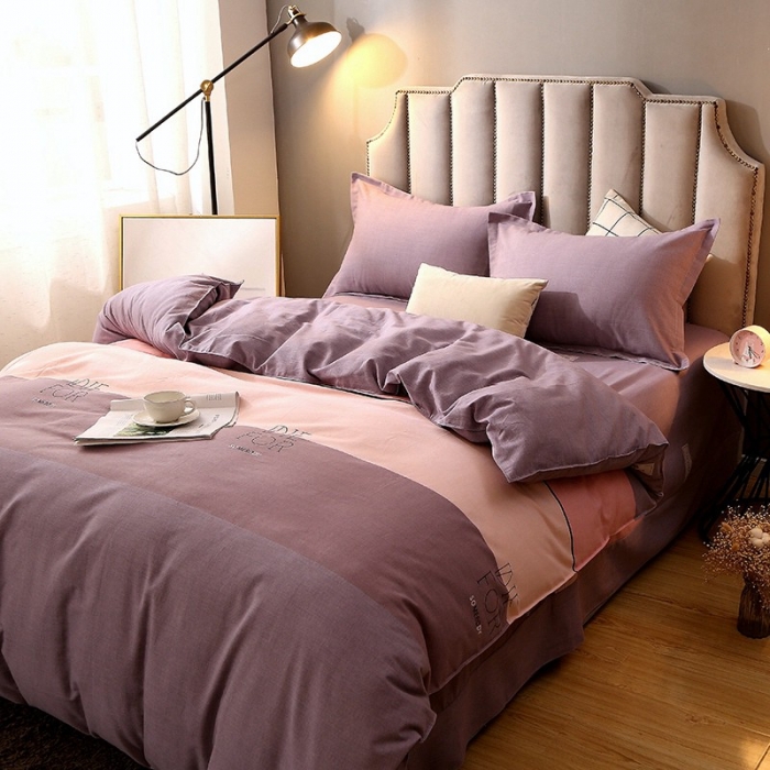 91家纺网 家纺一手货源 找家纺 晶缦 2023新款典雅系全棉活性磨毛多规格单品四件套-被套 缤纷-粉