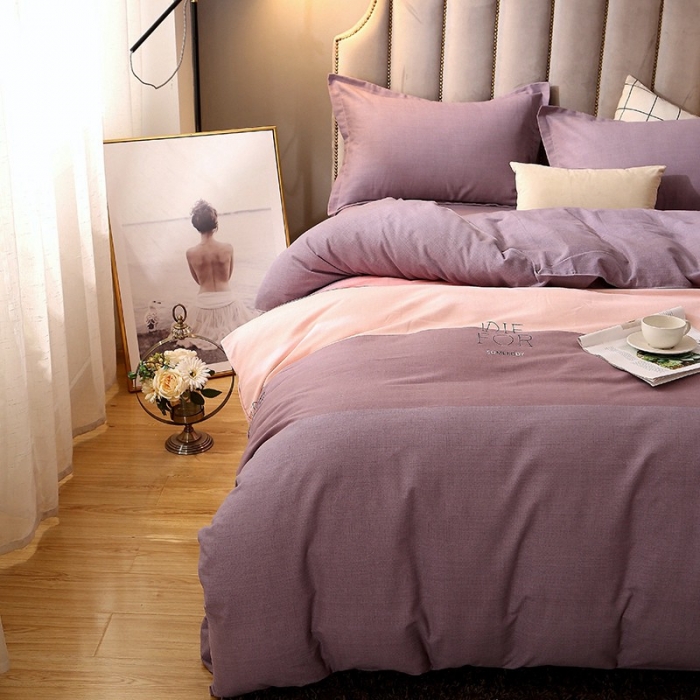 91家纺网 家纺一手货源 找家纺 晶缦 2023新款典雅系全棉活性磨毛多规格单品四件套-被套 缤纷-粉