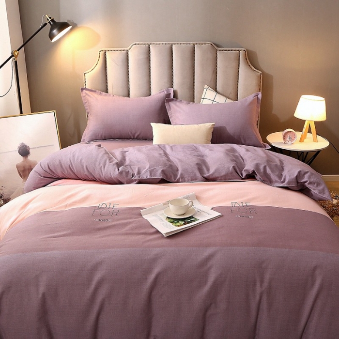 91家纺网 家纺一手货源 找家纺 晶缦 2023新款典雅系全棉活性磨毛多规格单品四件套-被套 缤纷-粉