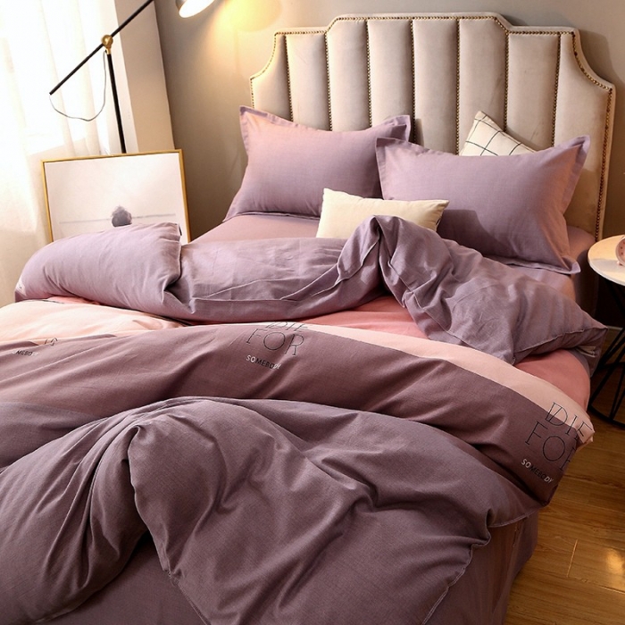 91家纺网 家纺一手货源 找家纺 晶缦 2023新款典雅系全棉活性磨毛多规格单品四件套-被套 缤纷-粉