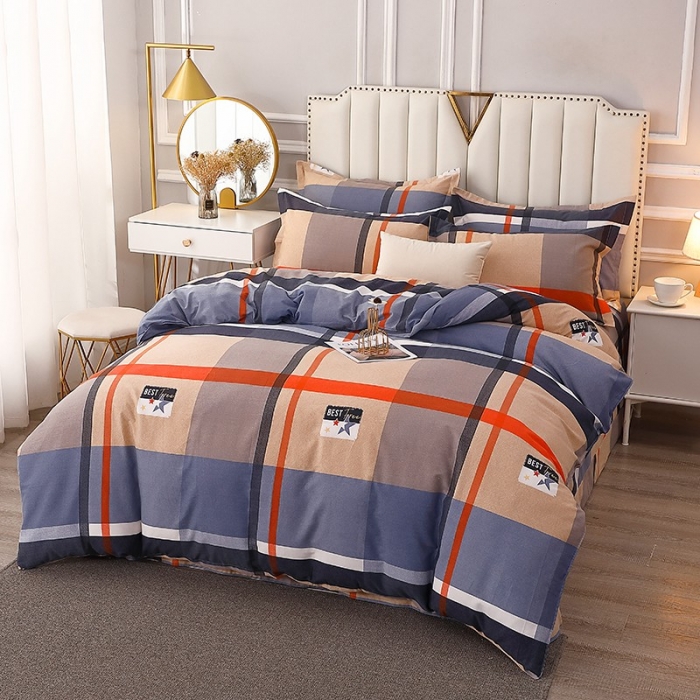 91家纺网 家纺一手货源 找家纺 晶缦 2023新款典雅系全棉活性磨毛多规格单品四件套-被套 铂金时代灰