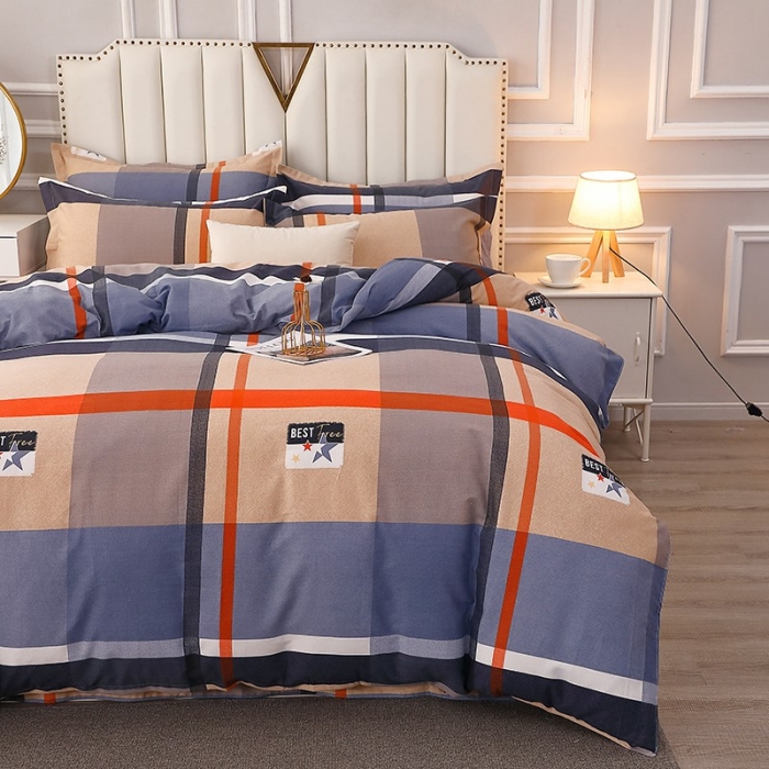 91家纺网 家纺一手货源 找家纺 晶缦 2023新款典雅系全棉活性磨毛多规格单品四件套-被套 铂金时代灰