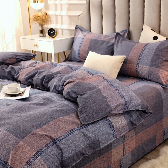 91家纺网 家纺一手货源 找家纺 晶缦 2023新款典雅系全棉活性磨毛多规格单品四件套-被套 布拉格