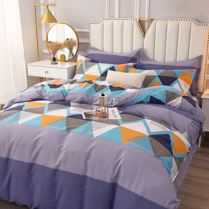 91家纺网 家纺一手货源 找家纺 晶缦 2023新款典雅系全棉活性磨毛多规格单品四件套-被套 创意空间灰