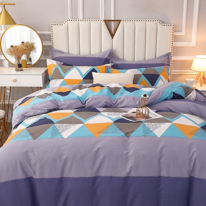 91家纺网 家纺一手货源 找家纺 晶缦 2023新款典雅系全棉活性磨毛多规格单品四件套-被套 创意空间灰