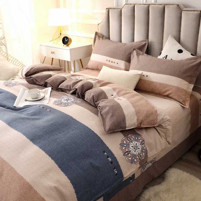 91家纺网 家纺一手货源 找家纺 晶缦 2023新款典雅系全棉活性磨毛多规格单品四件套-被套 眷恋