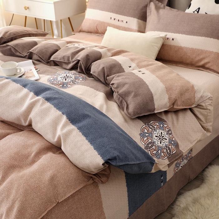 91家纺网 家纺一手货源 找家纺 晶缦 2023新款典雅系全棉活性磨毛多规格单品四件套-被套 眷恋