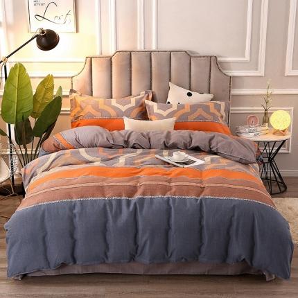 晶缦 2023新款典雅系全棉活性磨毛多规格单品四件套-被套 利兹